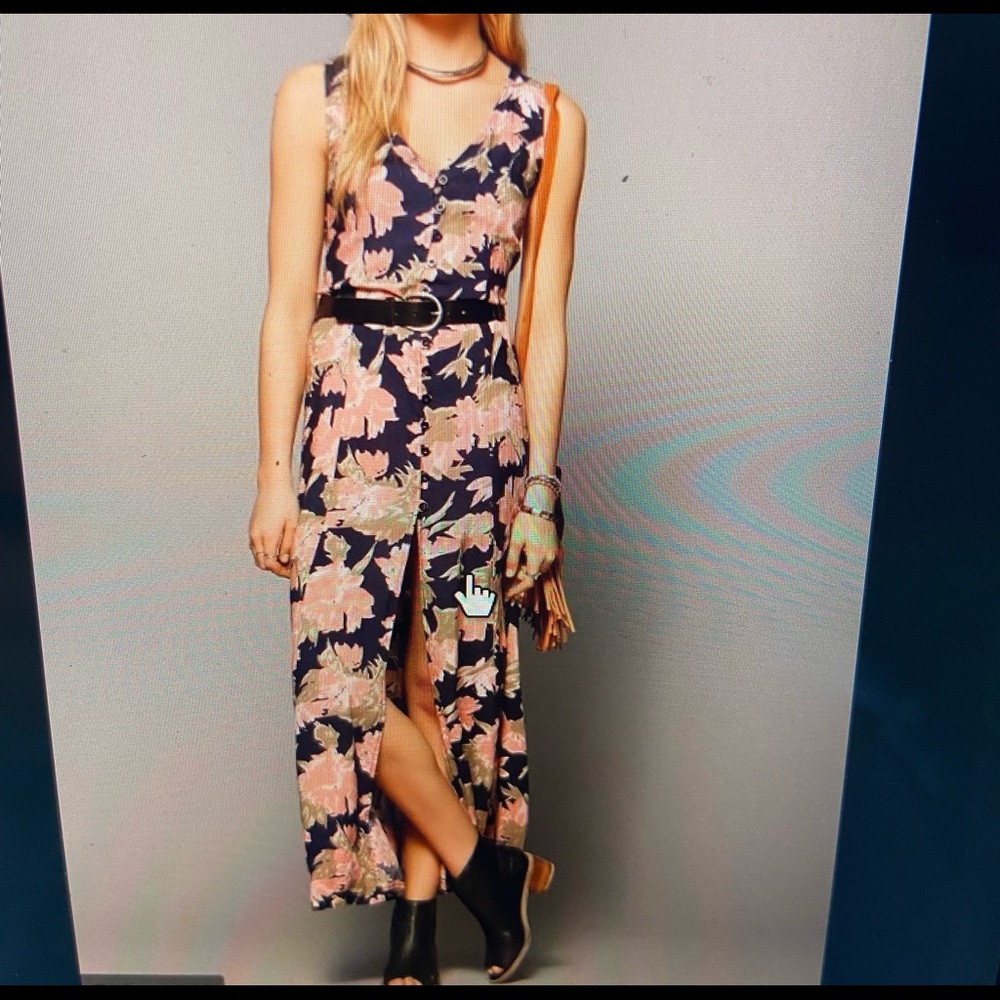 Reverse maxi dress with button down detail